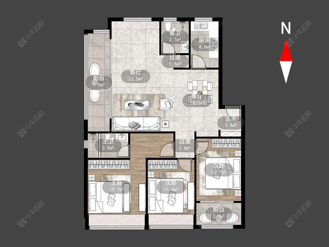 常州万科四季都会在售二手房源户型图_小牛看房