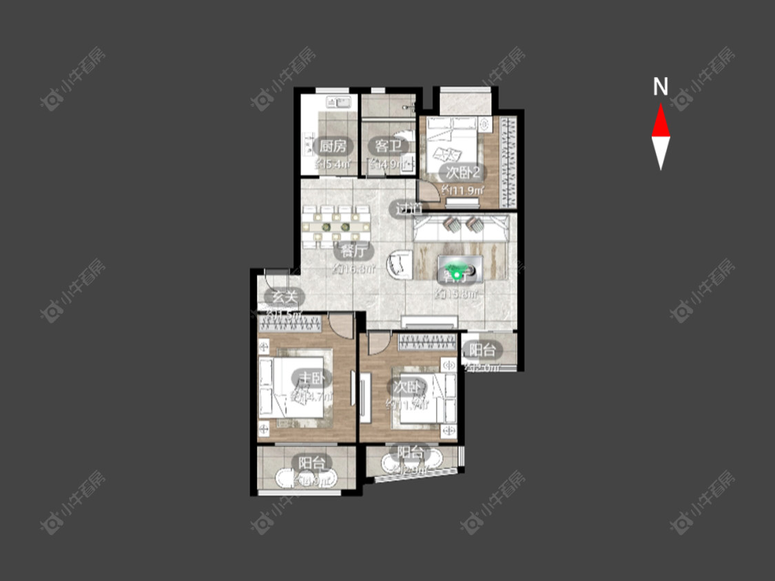 常州润德半岛在售二手房源户型图_小牛看房