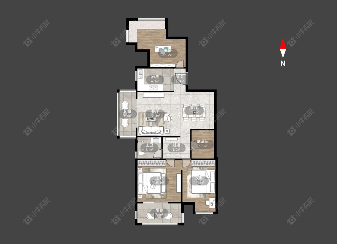 常州九洲新世界花苑在售二手房房源户型图_小牛看房