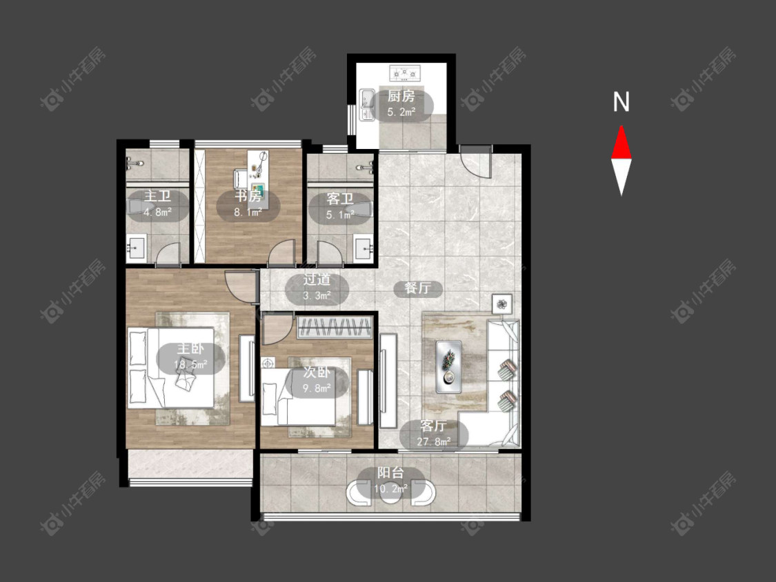 龙湖景粼天著房源户型图 常州龙湖景粼天著在售二手房源户型图_小牛看房