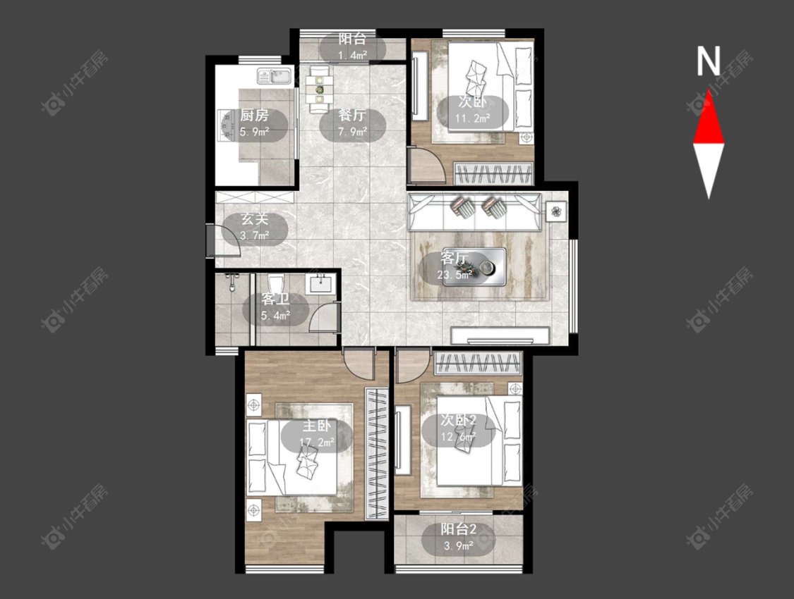 常州锦海星城一期在售二手房源户型图_小牛看房
