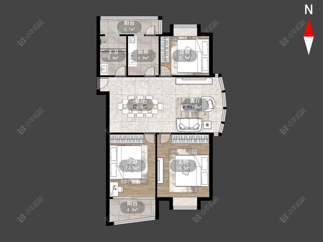 常州新奥佳园在售二手房源户型图_小牛看房