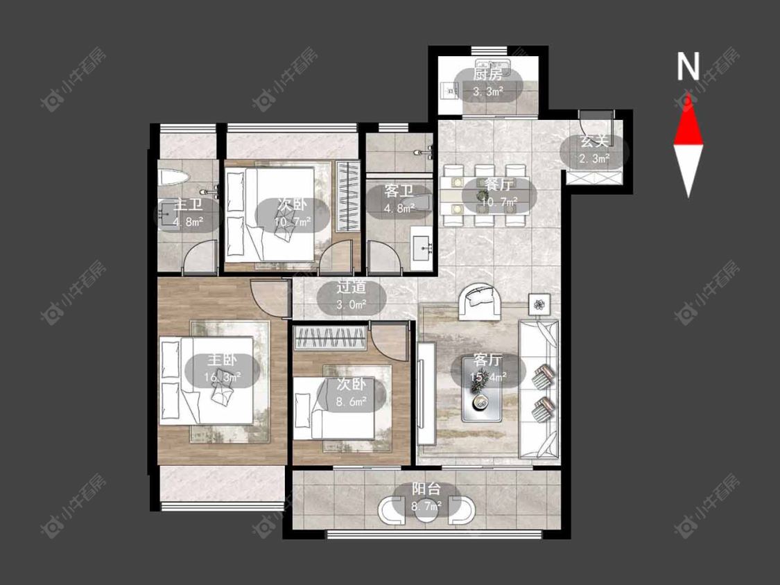 美的翰林府房源户型图 常州美的翰林府在售二手房源户型图_小牛看房