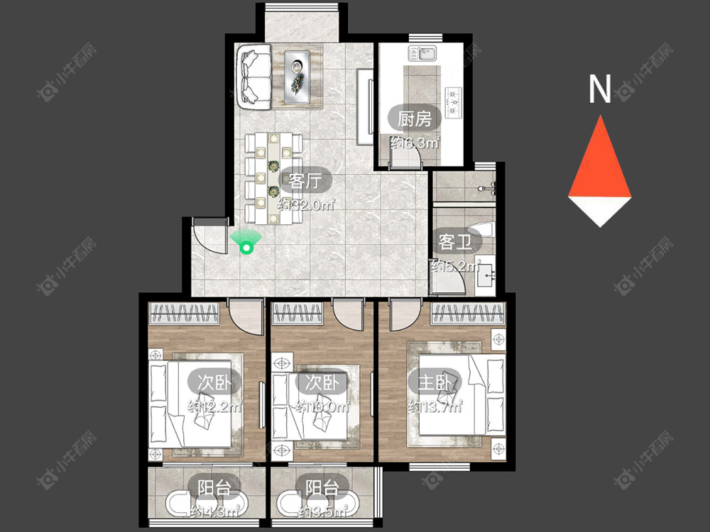 常州花之园在售二手房源户型图_小牛看房