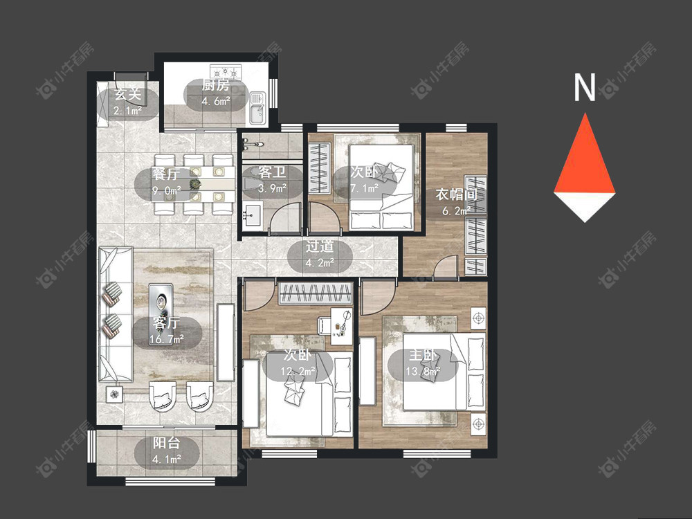 龙湖龙誉城四期房源户型图 常州龙湖龙誉城四期在售二手房源户型图_小牛看房
