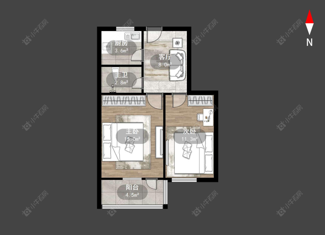 常州五角场西村在售二手房源户型图_小牛看房