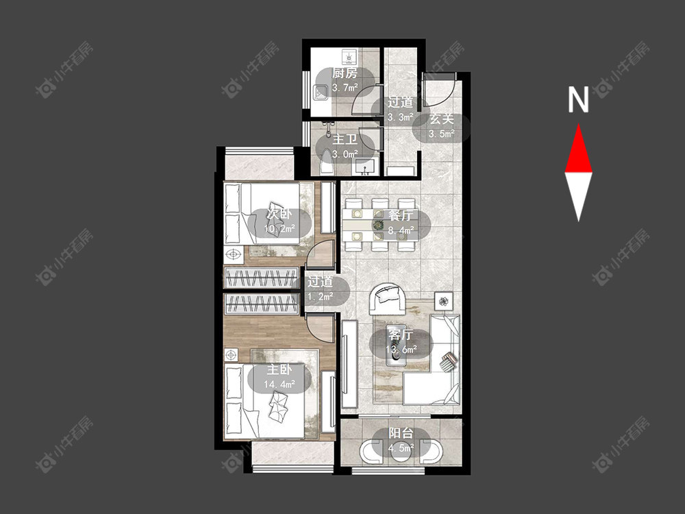 聚盛花园房源户型图 常州聚盛花园在售二手房源户型图_小牛看房