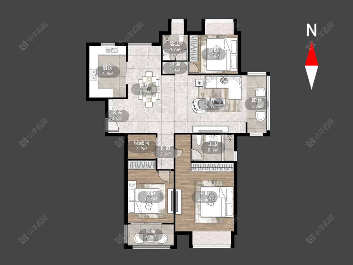 常州彩虹城在售二手房源户型图_小牛看房