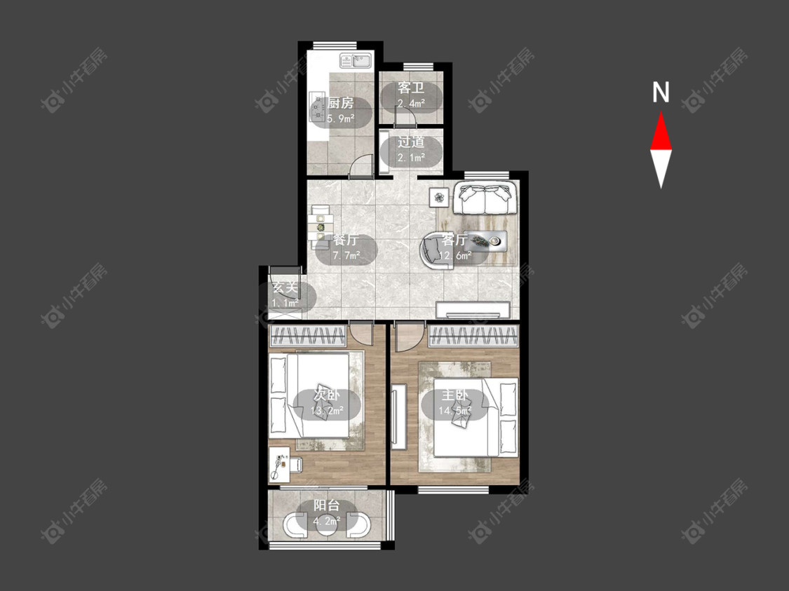 虹景花园一期房源户型图 常州虹景花园一期在售二手房源户型图_小牛看房