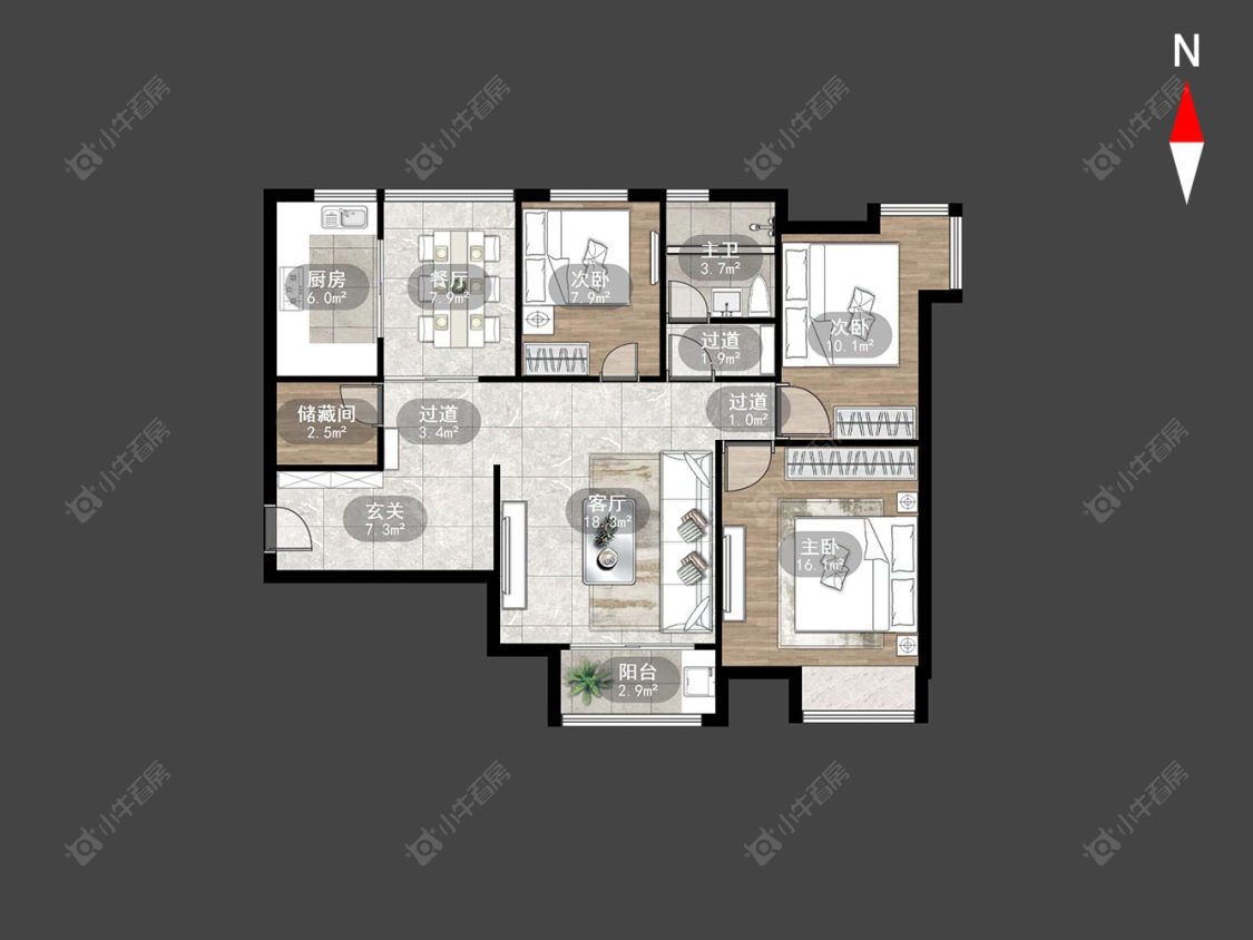 常州景瑞曦城在售二手房源户型图_小牛看房