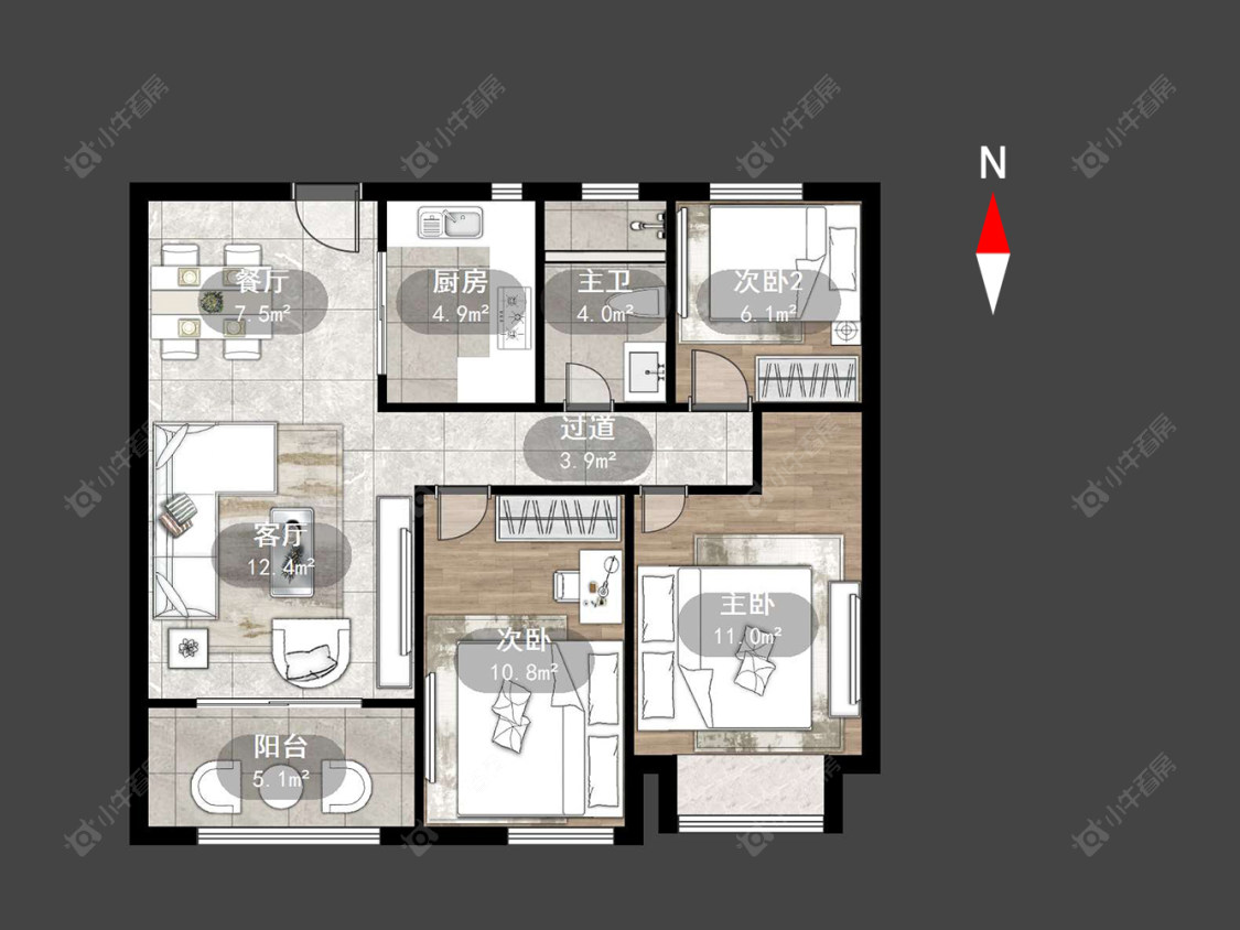 常州白马公馆在售二手房源户型图_小牛看房