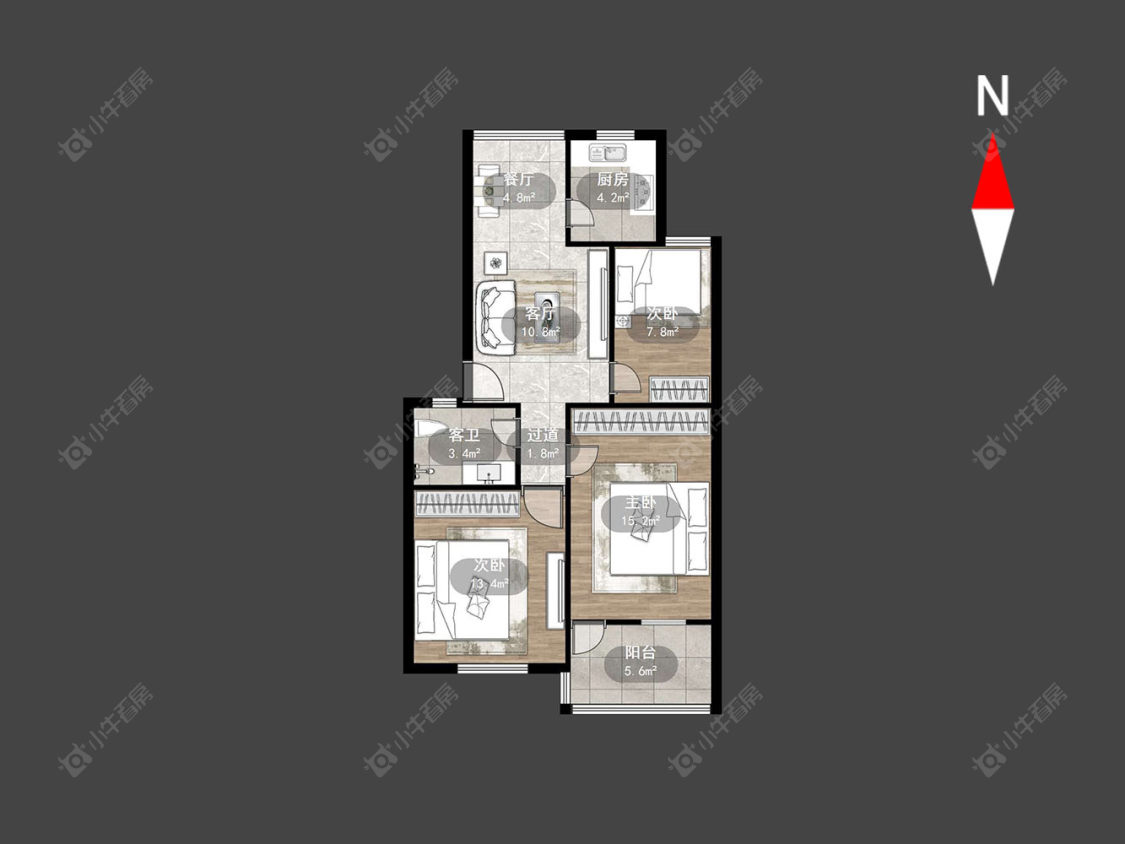 常州翠竹新村南区在售二手房源户型图_小牛看房