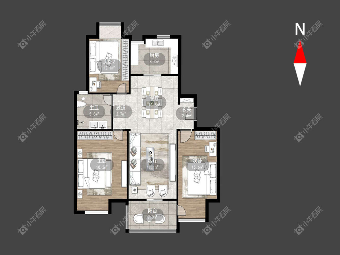 府翰苑西区房源户型图 常州府翰苑西区在租房源户型图_小牛看房