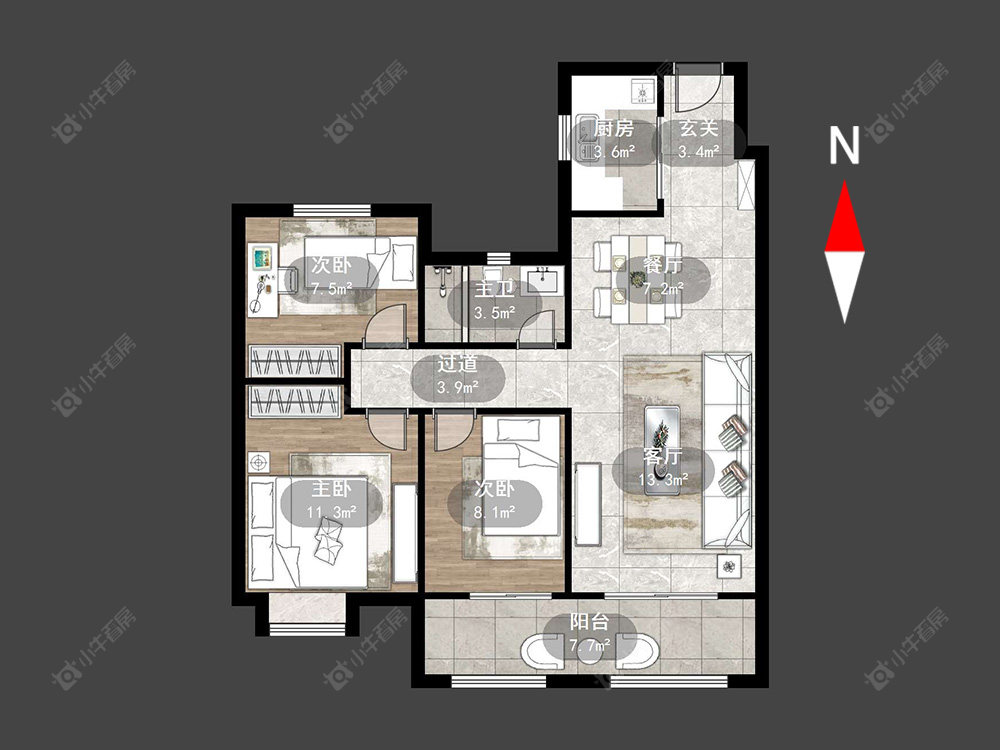 新城金樾房源户型图 常州新城金樾在售二手房源户型图_小牛看房