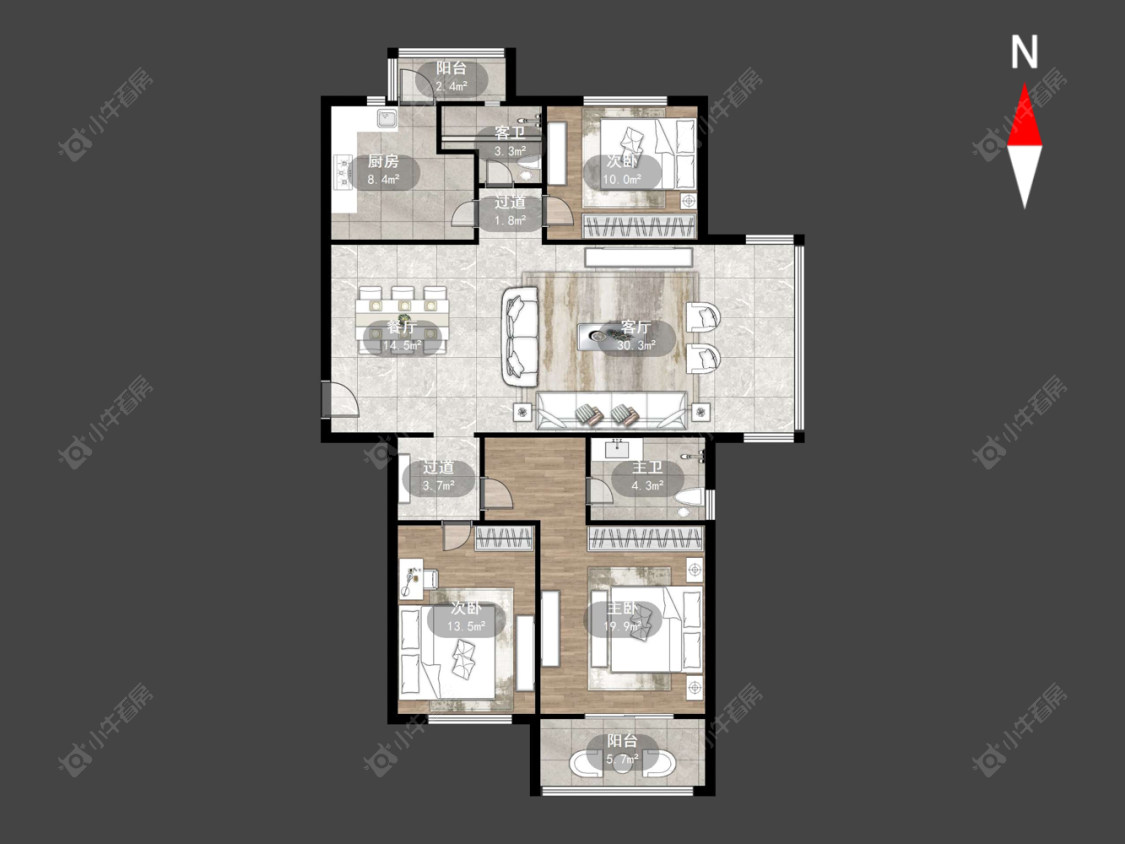 京城豪苑南区房源户型图 常州京城豪苑南区在售二手房源户型图_小牛看房