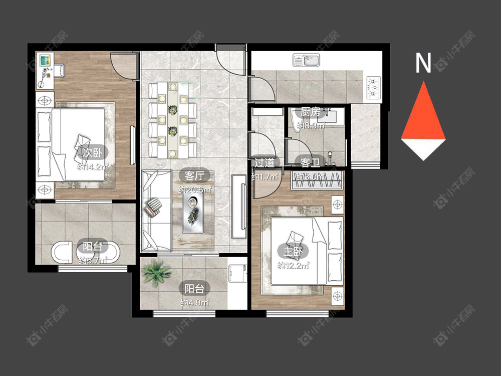 常州檀香湾在售二手房源户型图_小牛看房