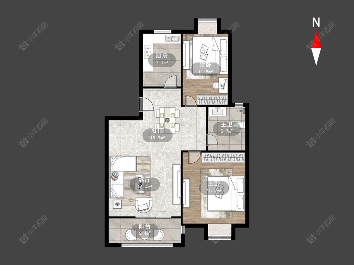 常州绿园爱舍南区在售二手房源户型图_小牛看房