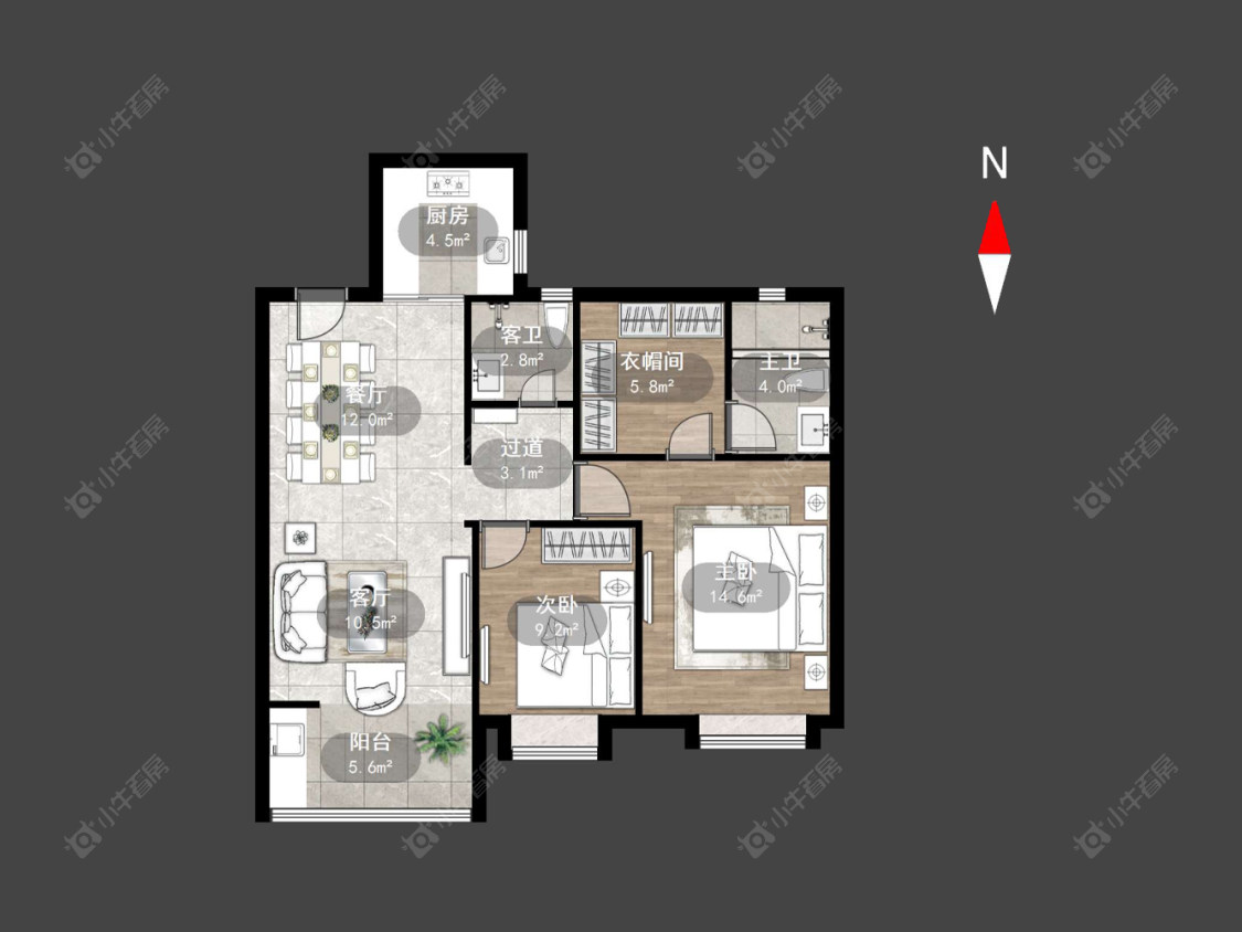 常州天奕云著在售二手房源户型图_小牛看房