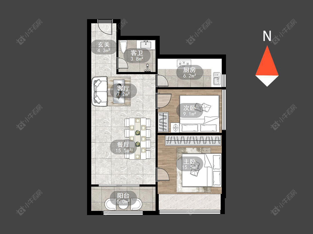 常州恒大翡翠华庭在售二手房源户型图_小牛看房