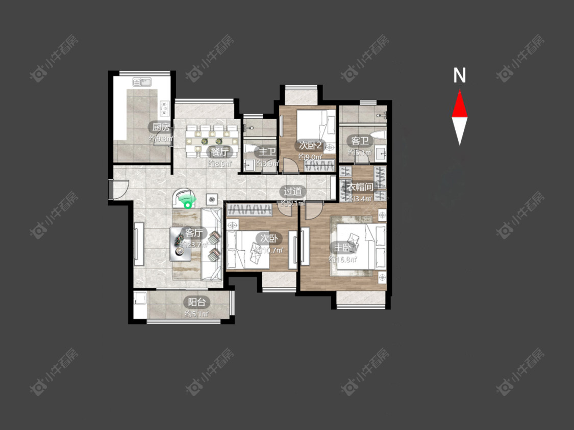 世茂香槟湖一期房源户型图 常州世茂香槟湖一期在售二手房源户型图_小牛看房
