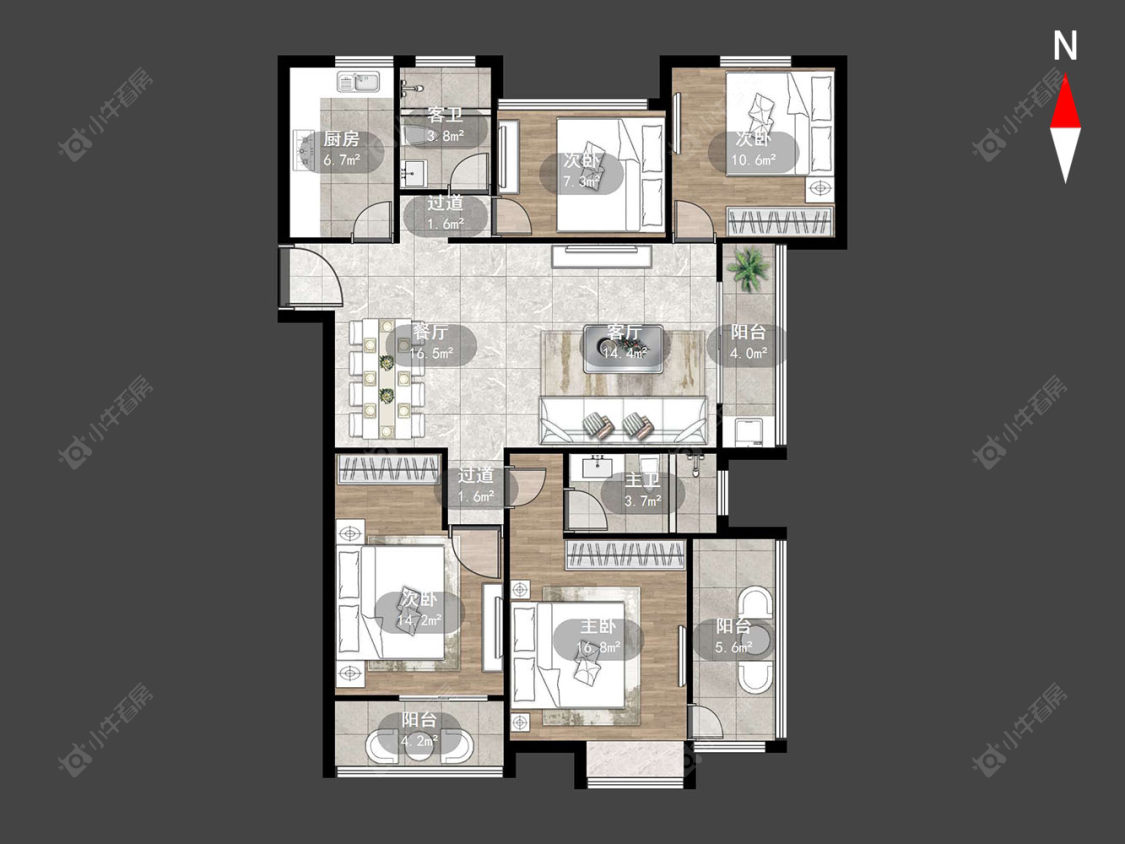 常州龙德花园在售二手房源户型图_小牛看房