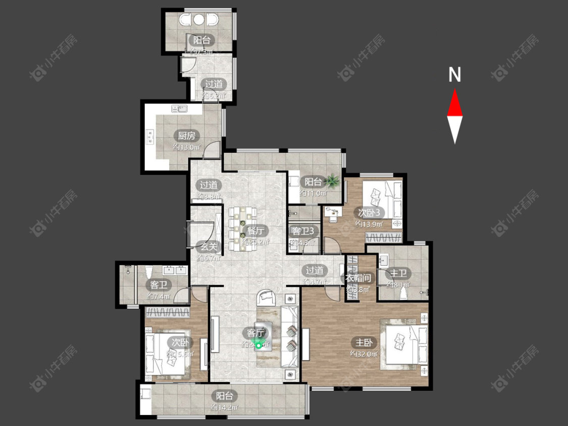 常州金地天际在售二手房源户型图_小牛看房