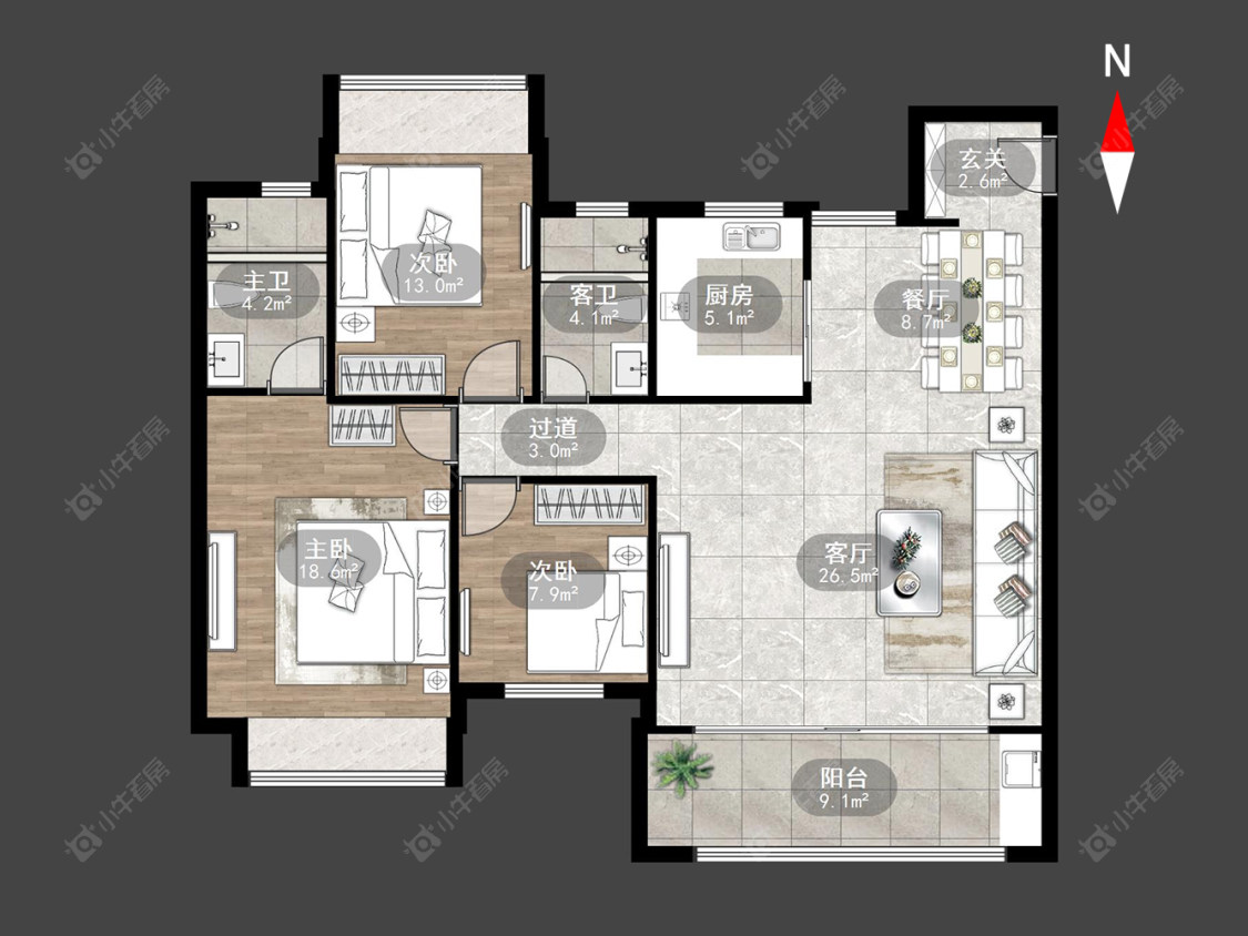 常州中海云樾里在售二手房源户型图_小牛看房