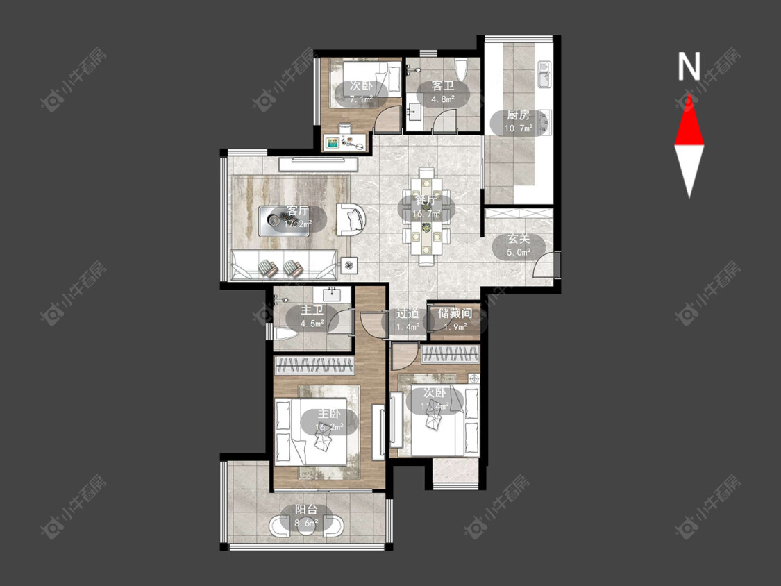 常州高成莱茵三期在售二手房源户型图_小牛看房
