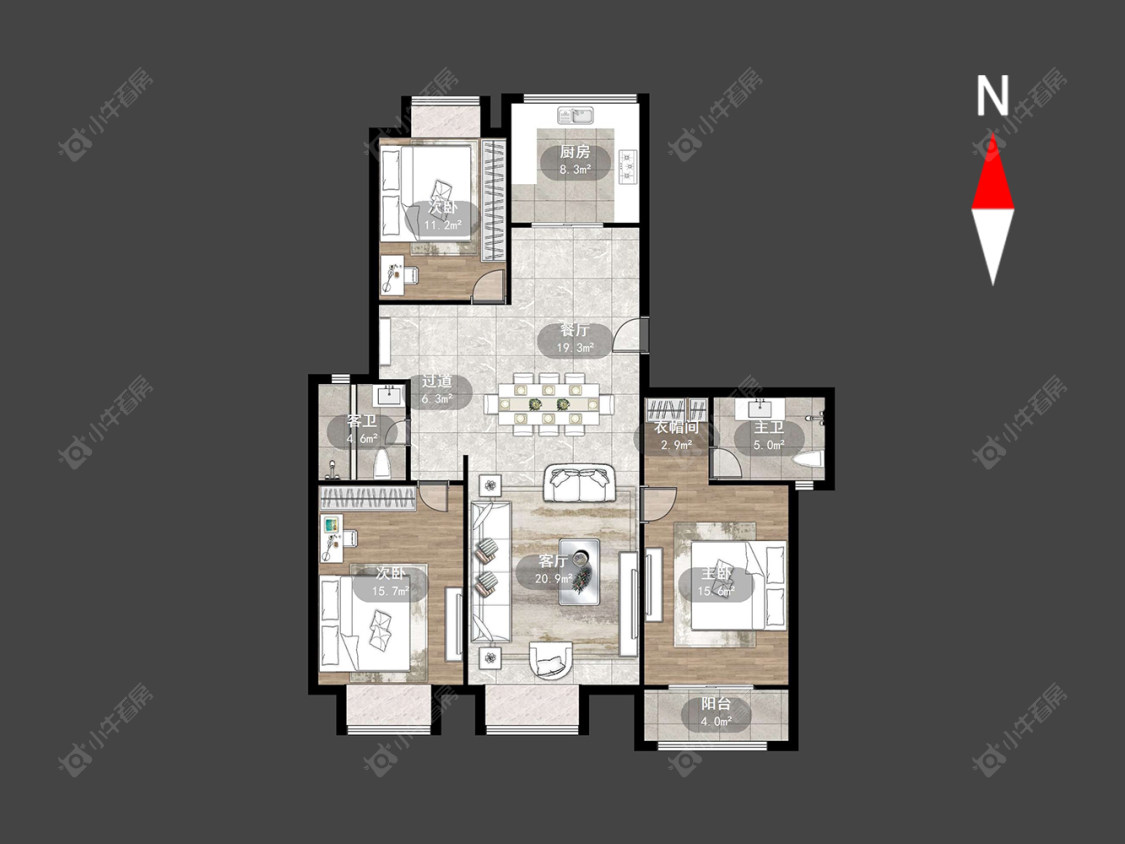 常州景秀世家在售二手房源户型图_小牛看房