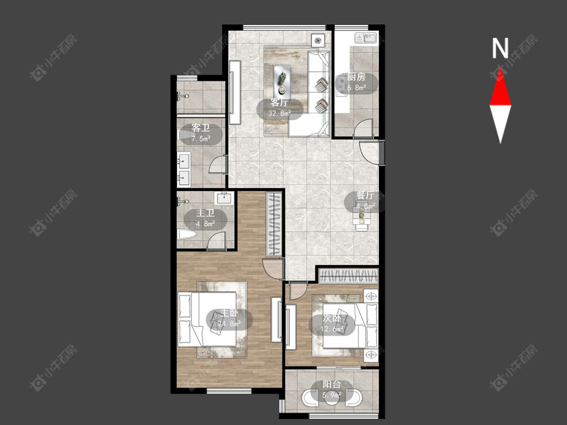 常州横山家苑在售二手房源户型图_小牛看房