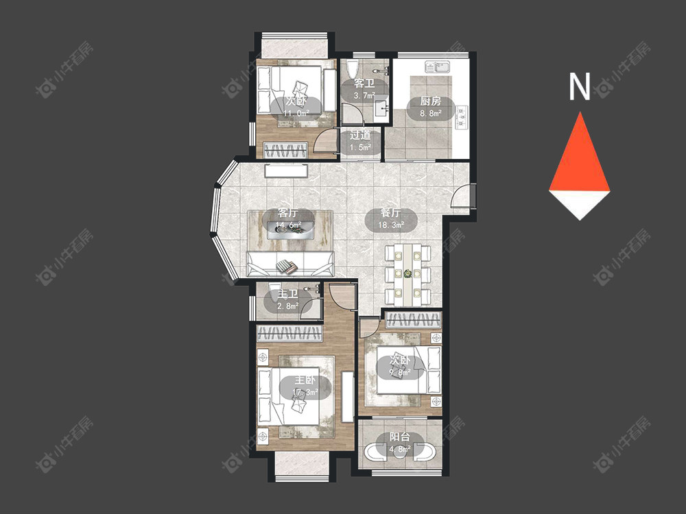 常州檀香湾在售二手房源户型图_小牛看房