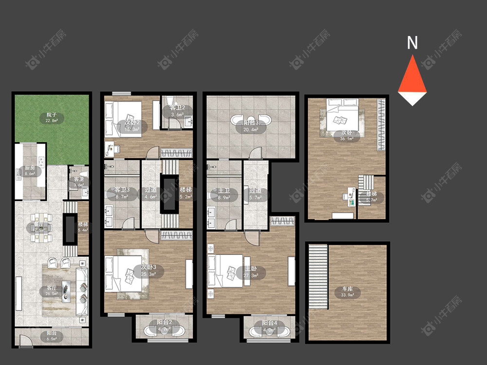 常发御龙山花园别墅区房源户型图 常州常发御龙山花园别墅区在售二手房源户型图_小牛看房