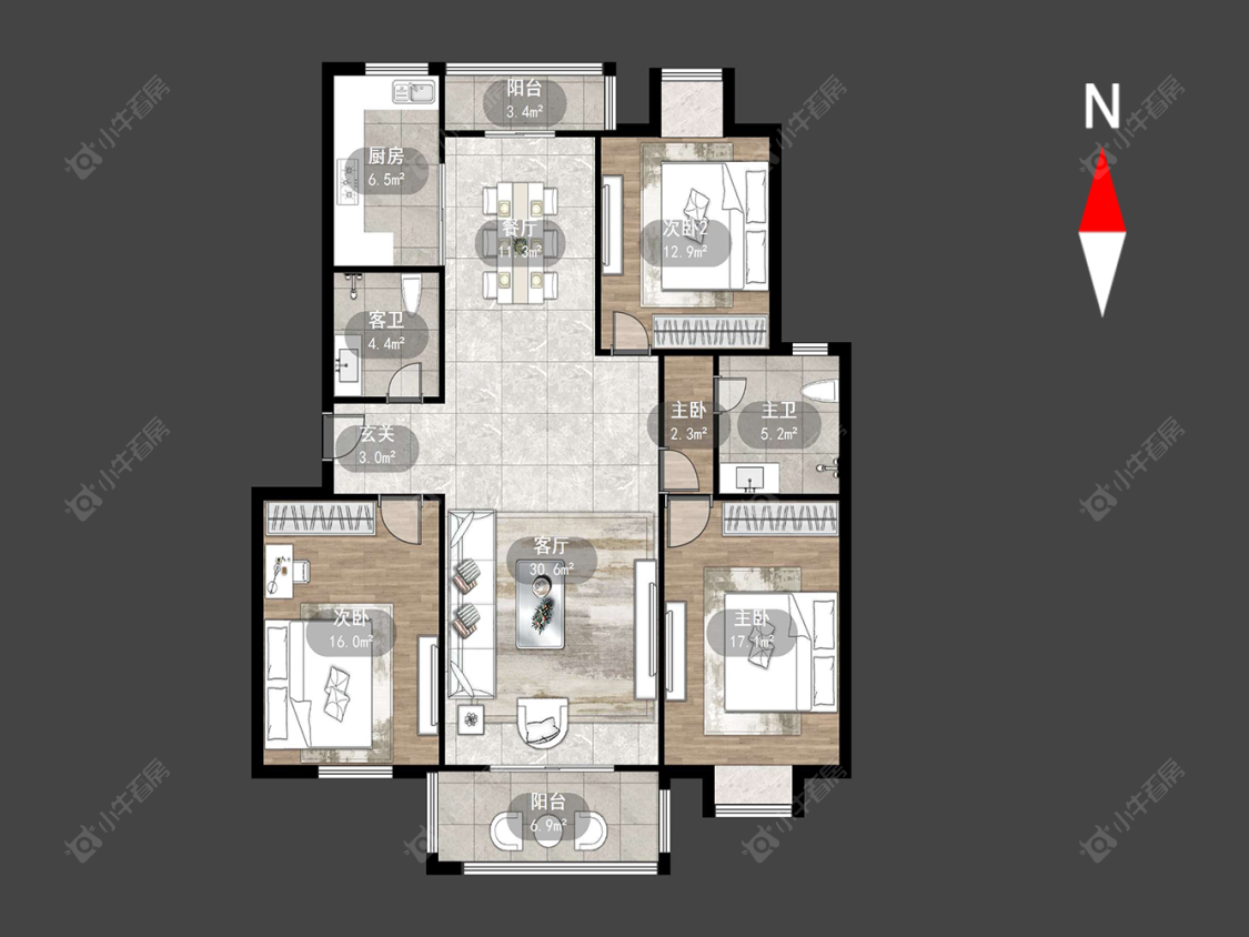 常州太湖明珠苑南苑在售二手房源户型图_小牛看房