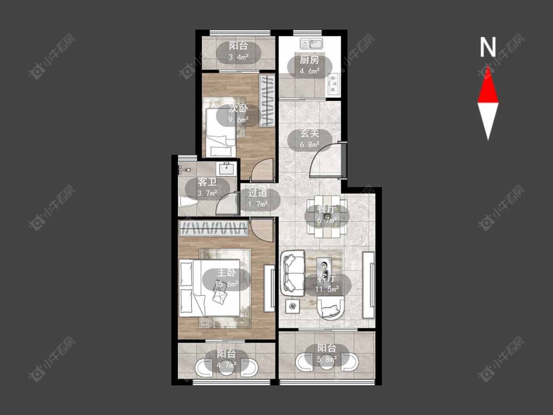 瑞丰园房源户型图 常州瑞丰园在售二手房源户型图_小牛看房