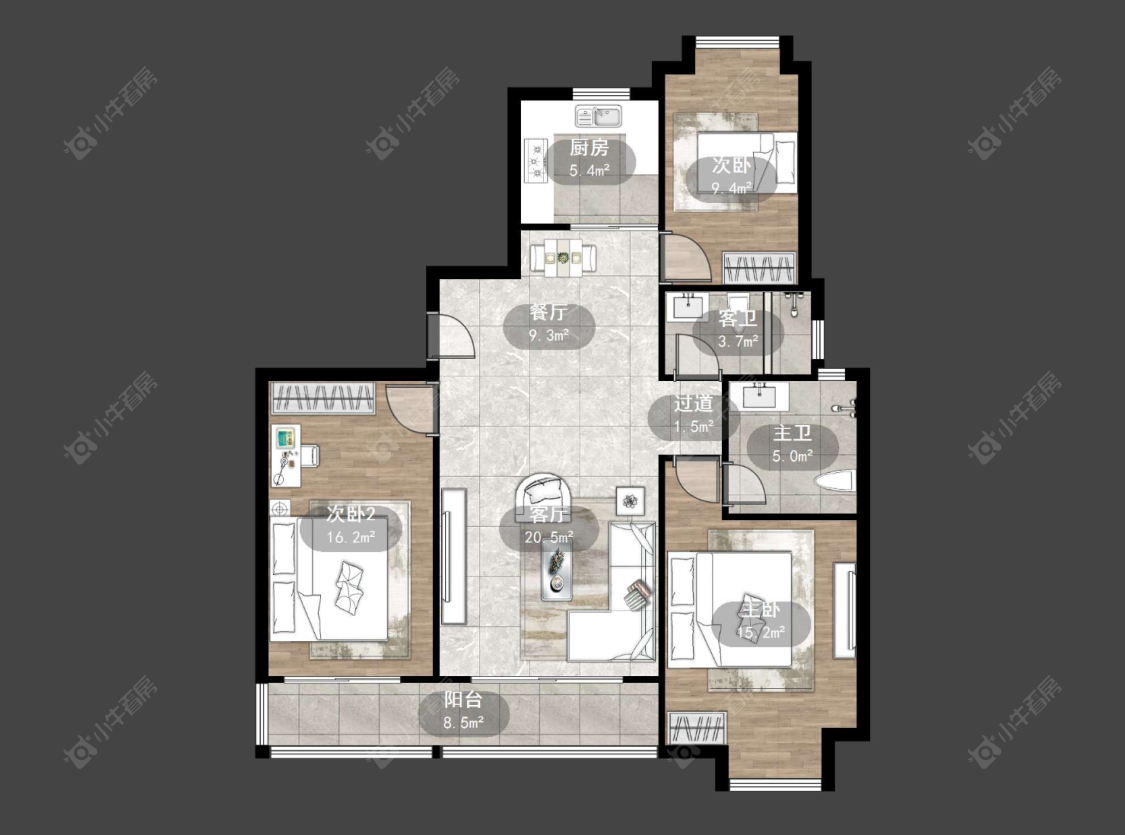 常州九洲花园一期在售二手房源户型图_小牛看房