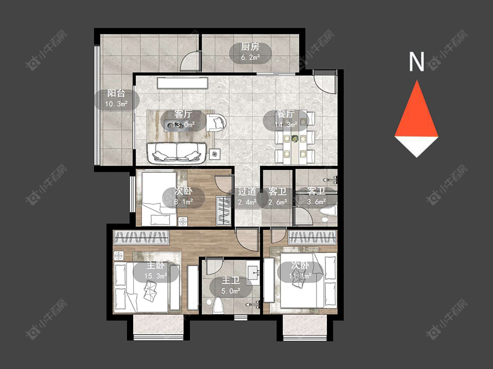 恒大御景房源户型图 常州恒大御景在售二手房源户型图_小牛看房