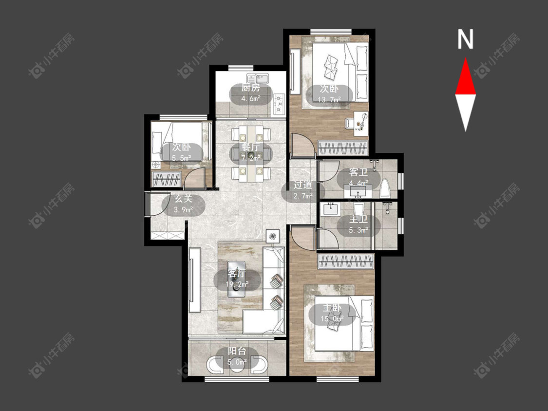常州新城香溢澜桥一期在售二手房源户型图_小牛看房