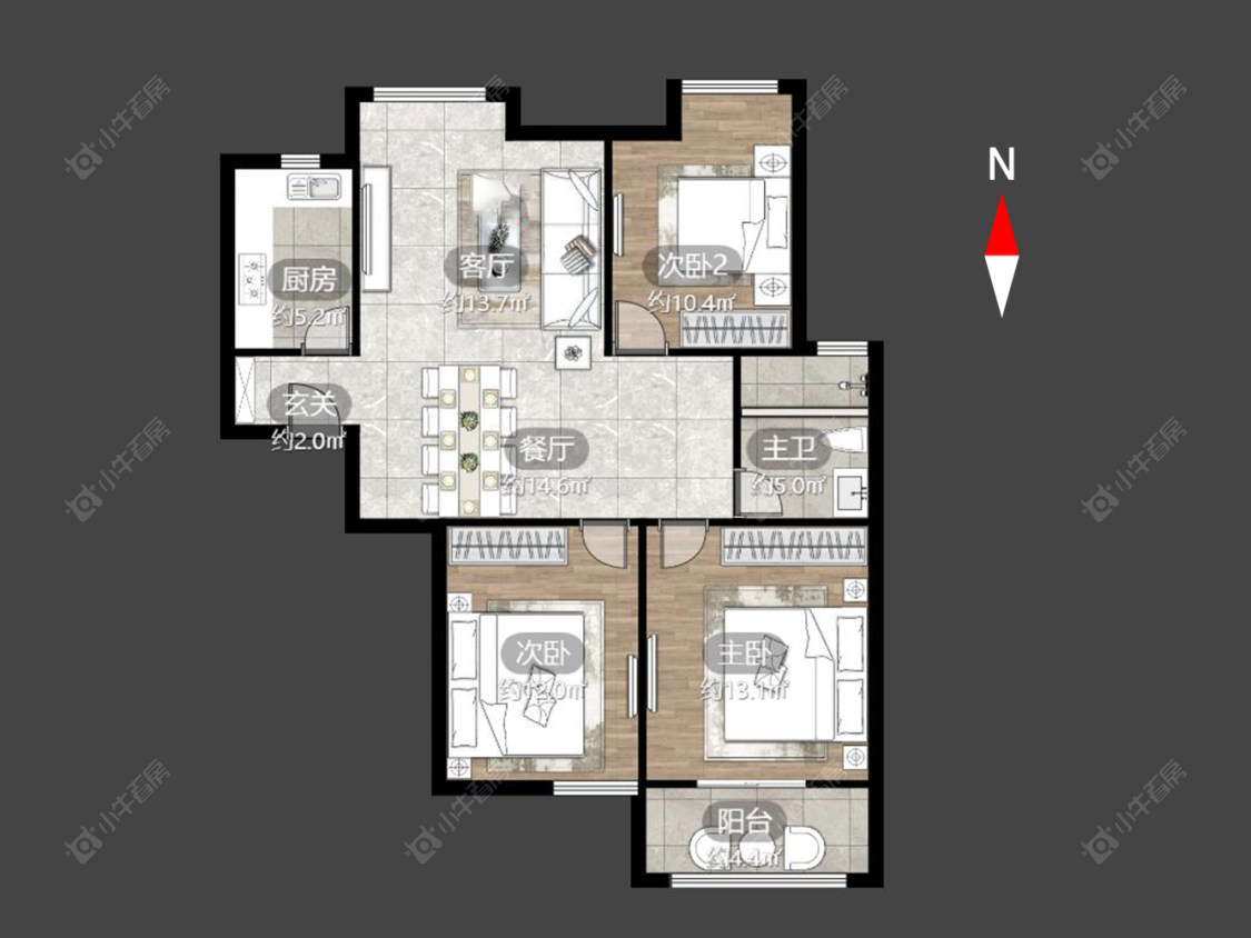常州天山花园在售二手房源户型图_小牛看房