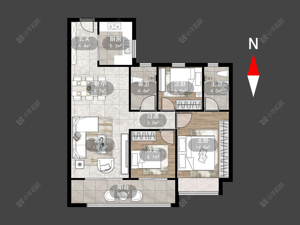 常州碧桂园都市森林在售二手房源户型图_小牛看房