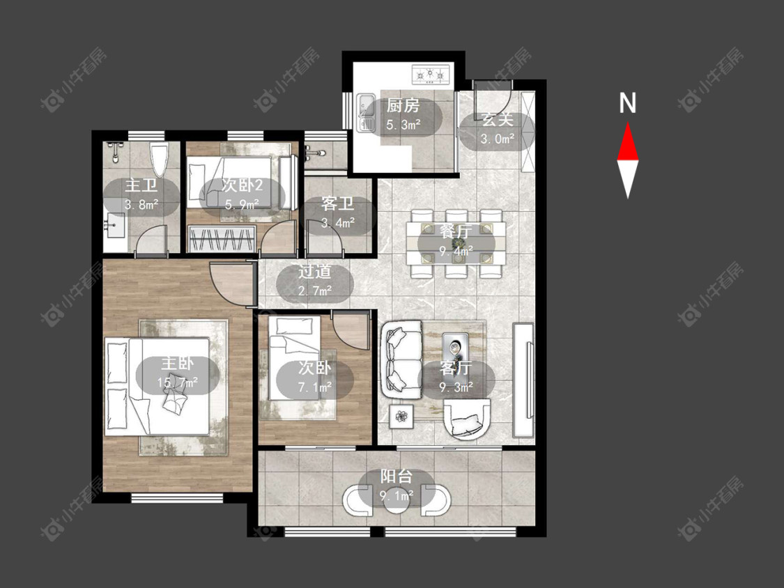 常州锦上香郡在售二手房源户型图_小牛看房