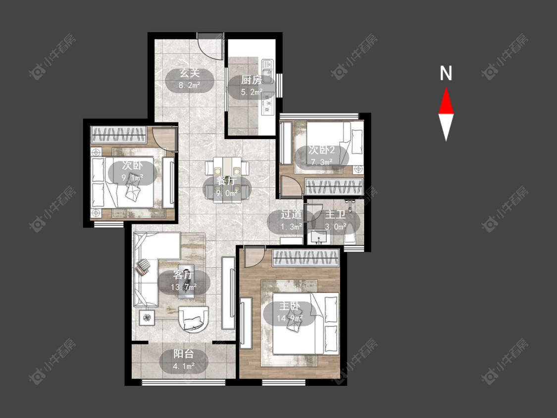 银河湾第一城一期房源户型图 常州银河湾第一城一期在售二手房源户型图_小牛看房