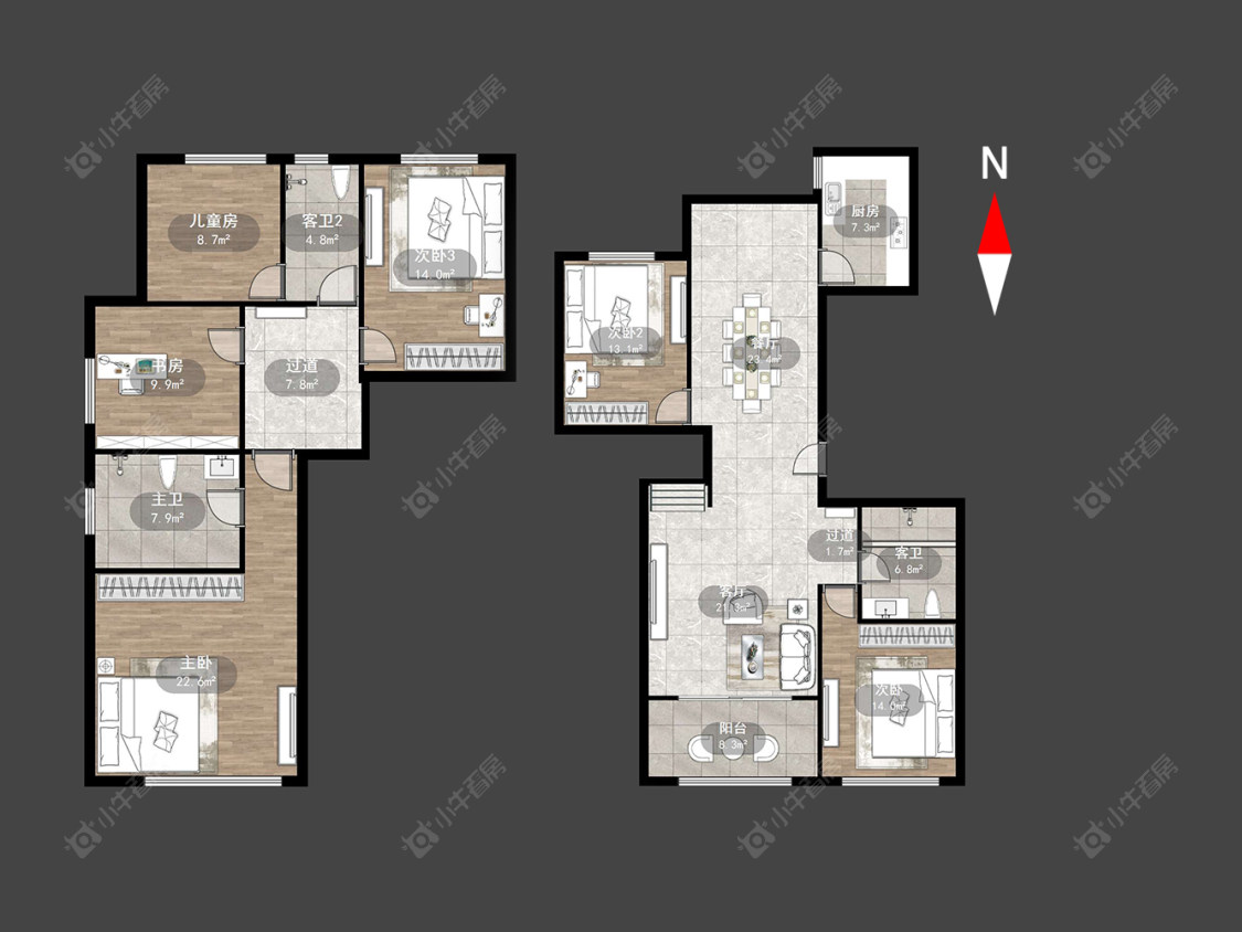 常州金地天际在售二手房源户型图_小牛看房