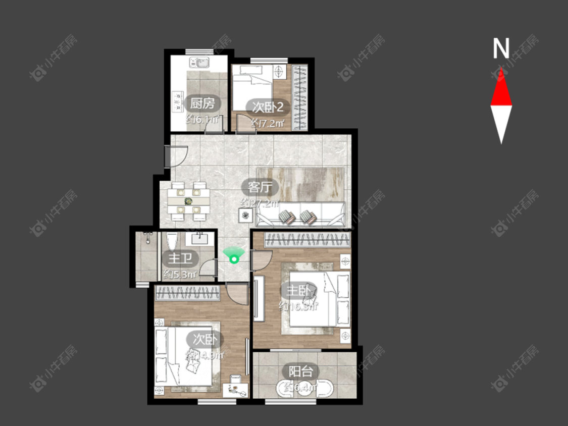 常州太湖明珠苑北区在售二手房源户型图_小牛看房