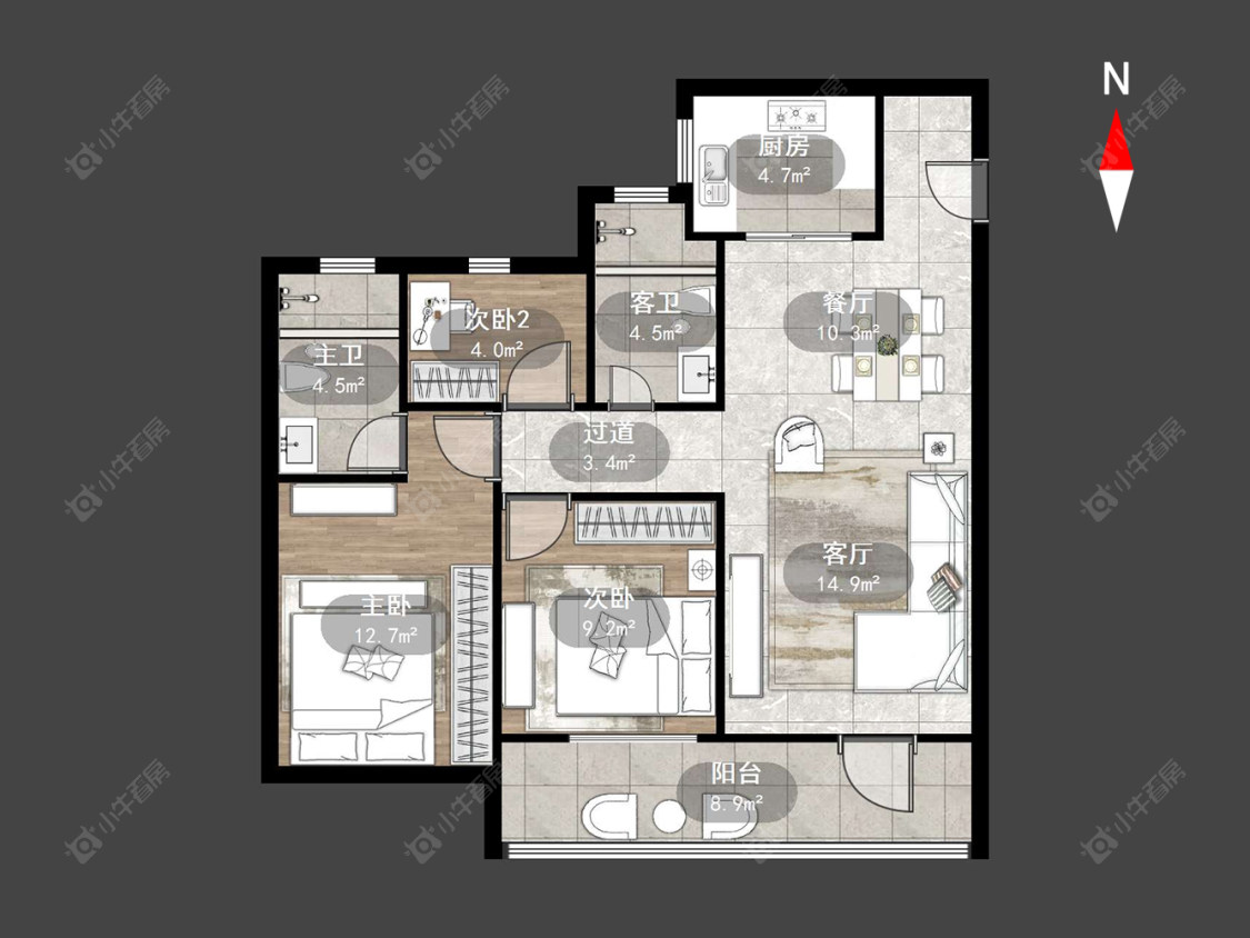 常州文澜国宾在售二手房源户型图_小牛看房