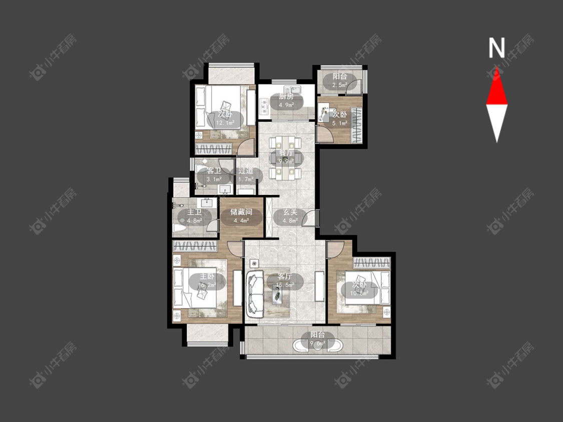 常州花语江南在售二手房源户型图_小牛看房
