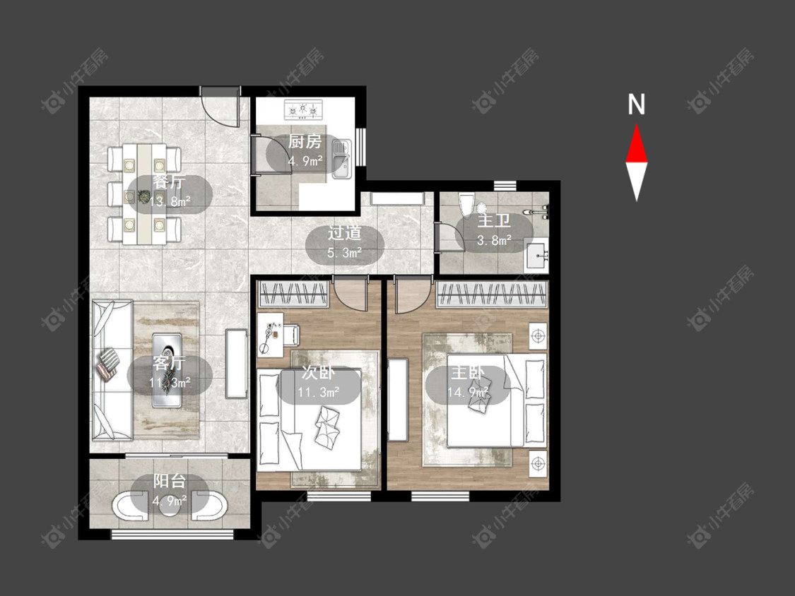 常州白马公馆在售二手房源户型图_小牛看房