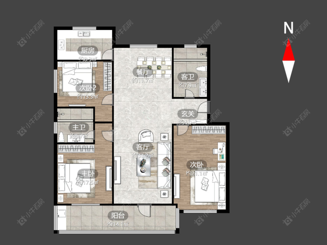 常州汇丰一村在售二手房源户型图_小牛看房
