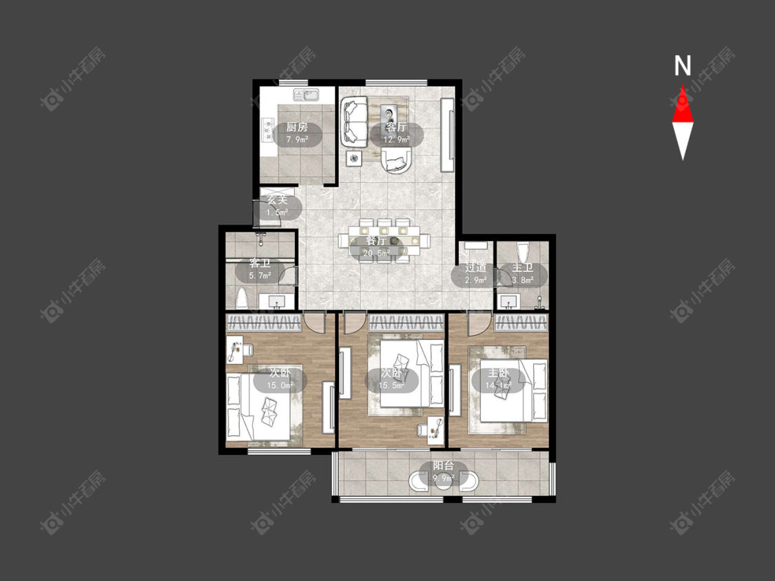常州藻江花园一期在售二手房源户型图_小牛看房