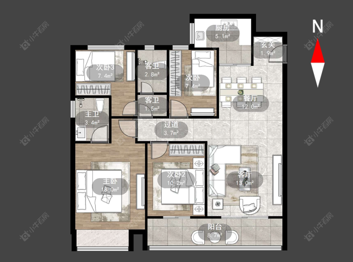 常州蓝光晶曜在售二手房源户型图_小牛看房