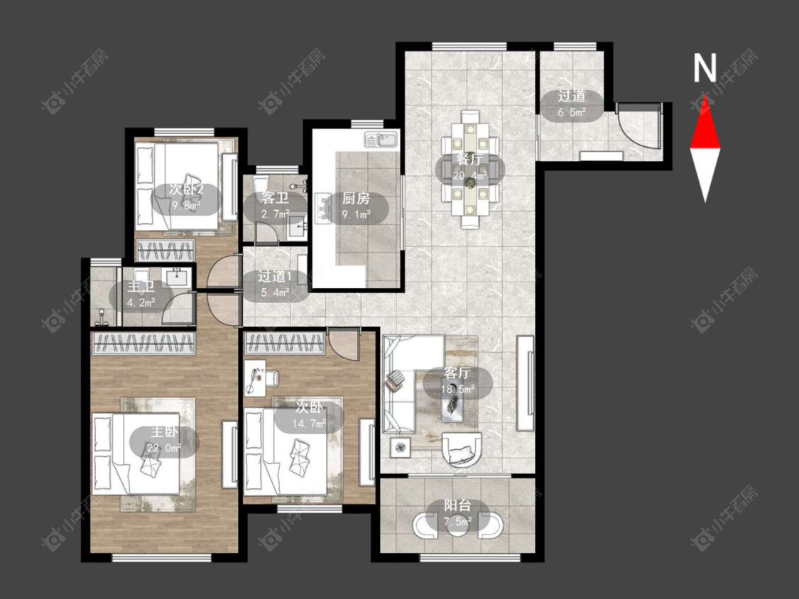 常州御河湾在售二手房源户型图_小牛看房
